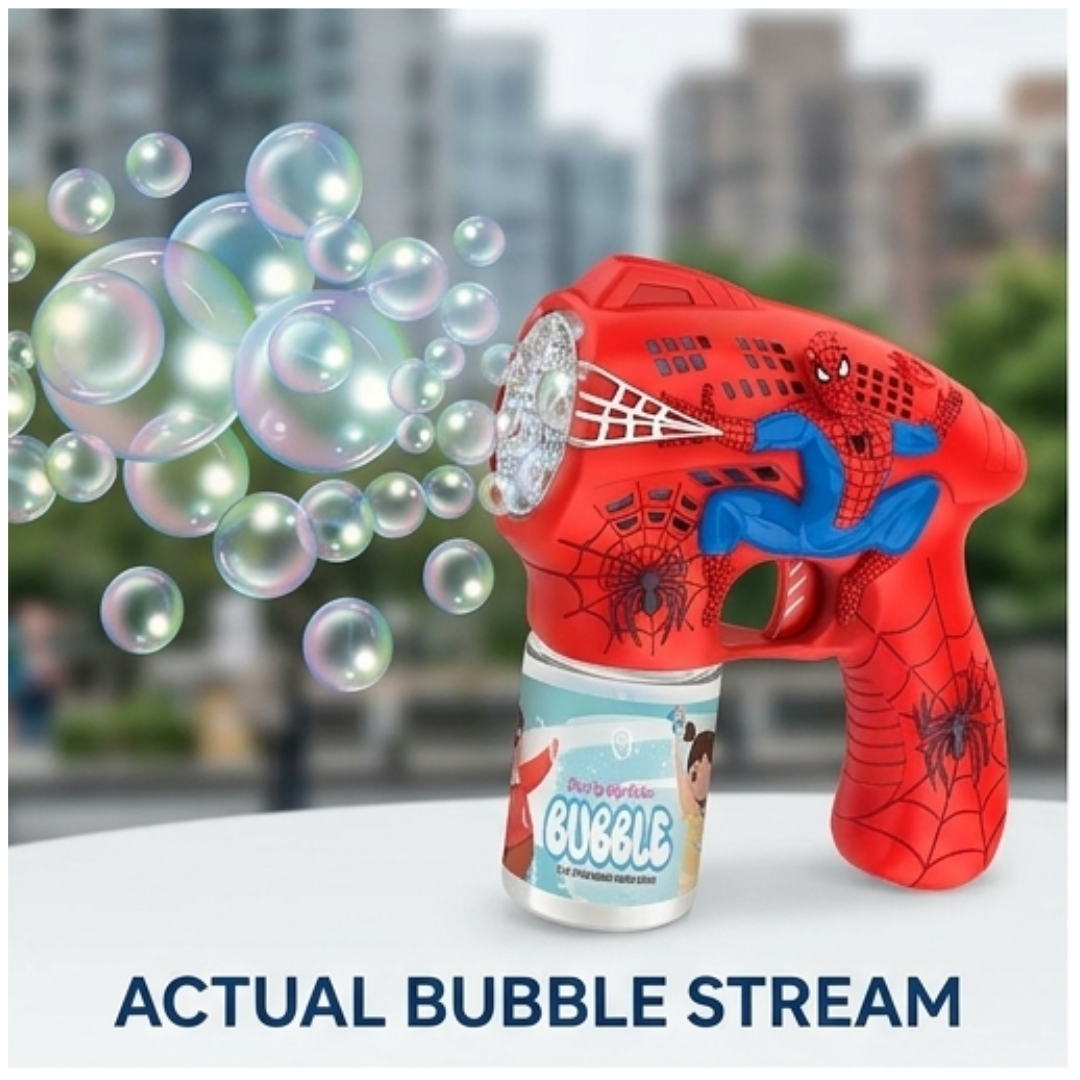 Spider Man Electric Bubble Gun Toy with Lights