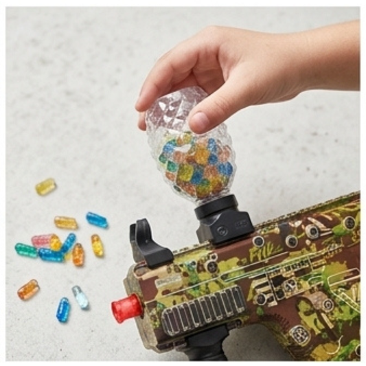 Assault Rifle Gel Blaster Gun – Electric Water Bead Shooter with Silencer (Ages 10+)
