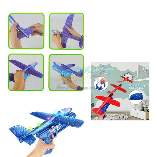 Catapult Airplane Launching Gun – LED Foam Glider Toy for Kids