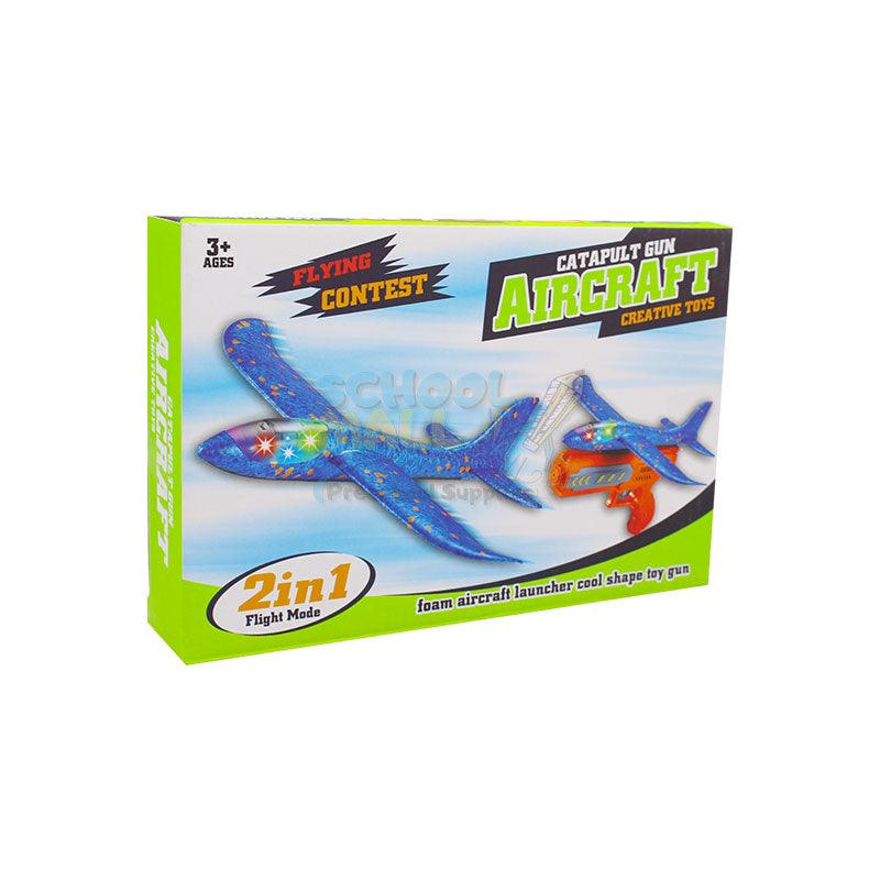 Catapult Airplane Launching Gun – LED Foam Glider Toy for Kids