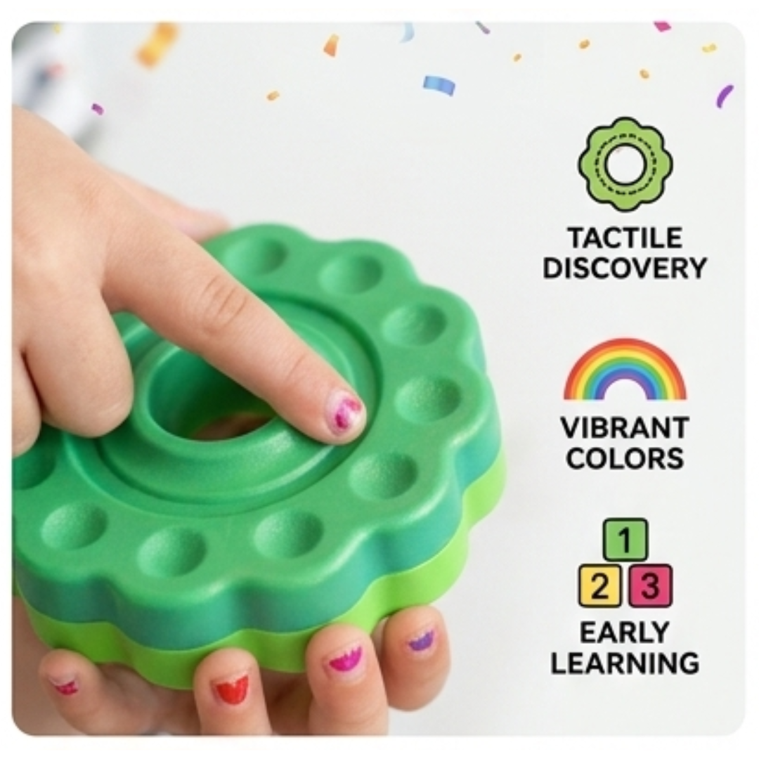 Rainbow Spinning Tower – Montessori Stacking Toy with Spinning Discs (Ages 1+)