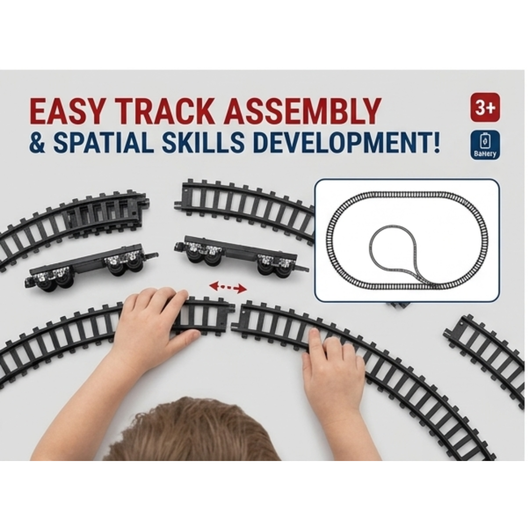 Rail King Classic Train Set for Kids – Light & Sound Toy Train