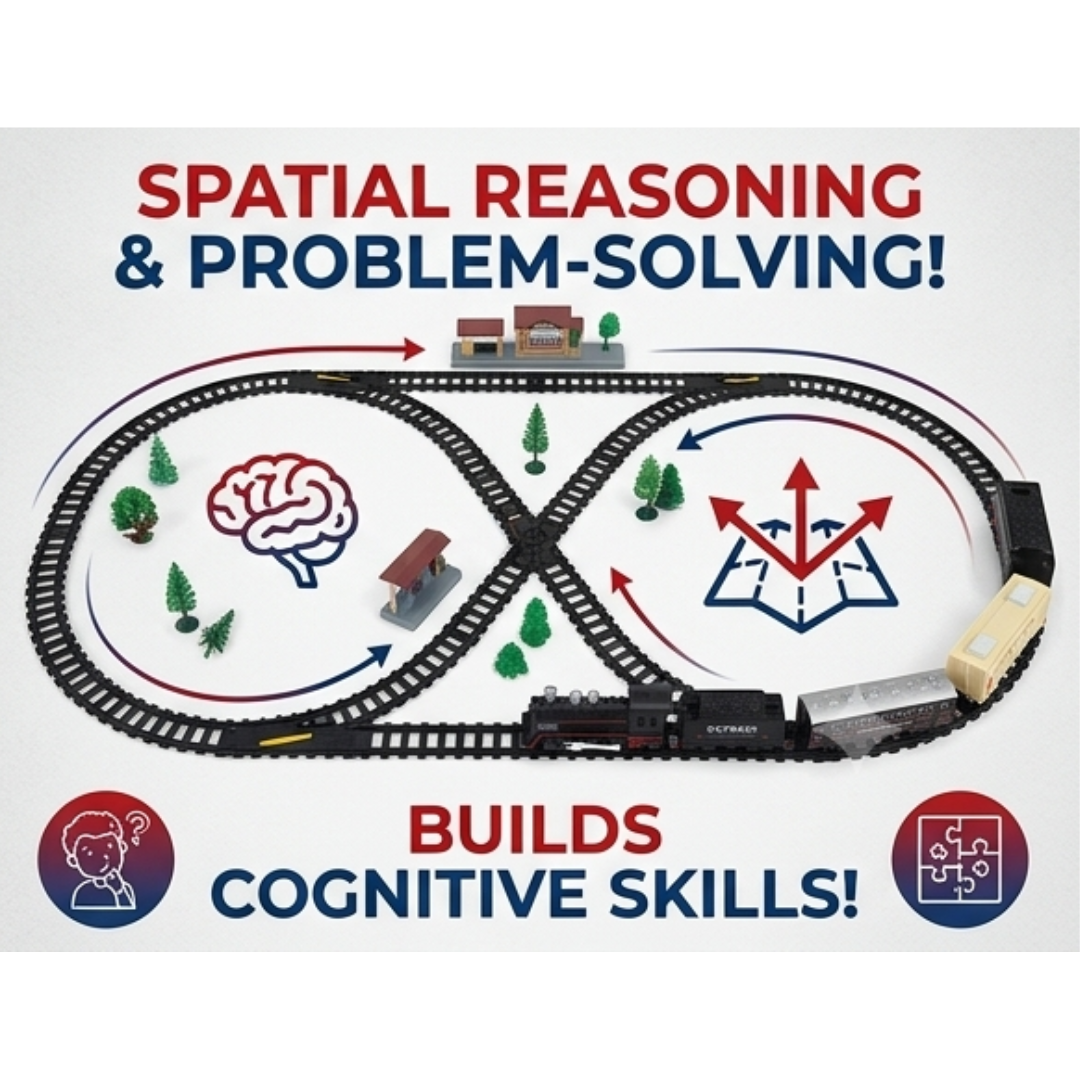 Rail King Classic Train Set for Kids – Light & Sound Toy Train