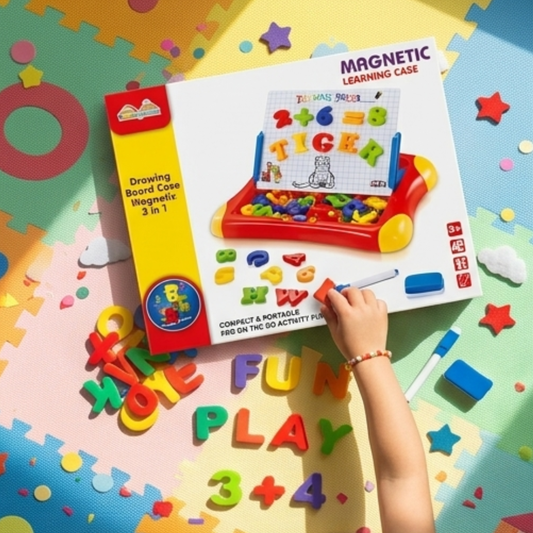Magnetic Learning Case for Kids – Drawing Board with Alphabet & Number Magnets
