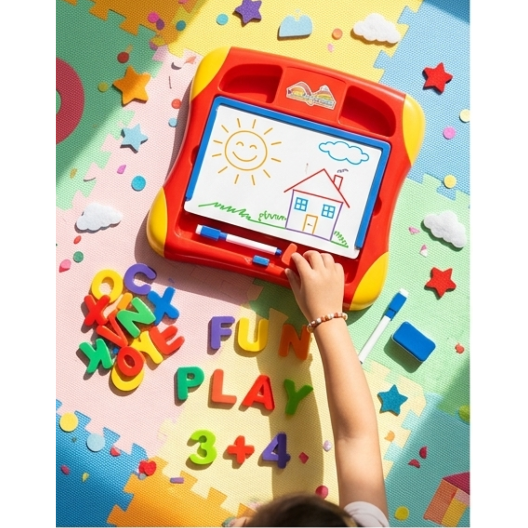 Magnetic Learning Case for Kids – Drawing Board with Alphabet & Number Magnets