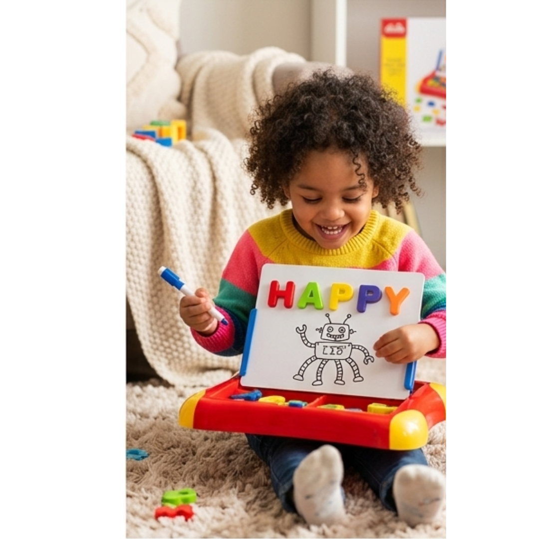 Magnetic Learning Case for Kids – Drawing Board with Alphabet & Number Magnets