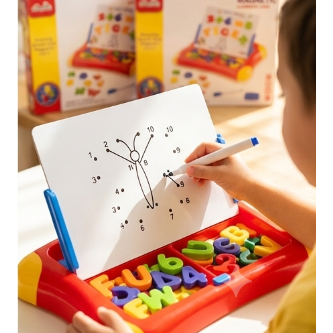 Magnetic Learning Case for Kids – Drawing Board with Alphabet & Number Magnets