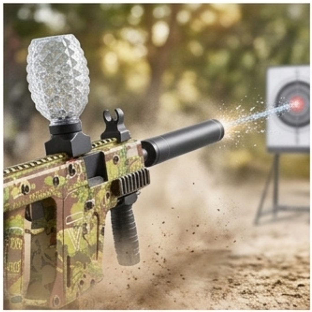 Assault Rifle Gel Blaster Gun – Electric Water Bead Shooter with Silencer (Ages 10+)