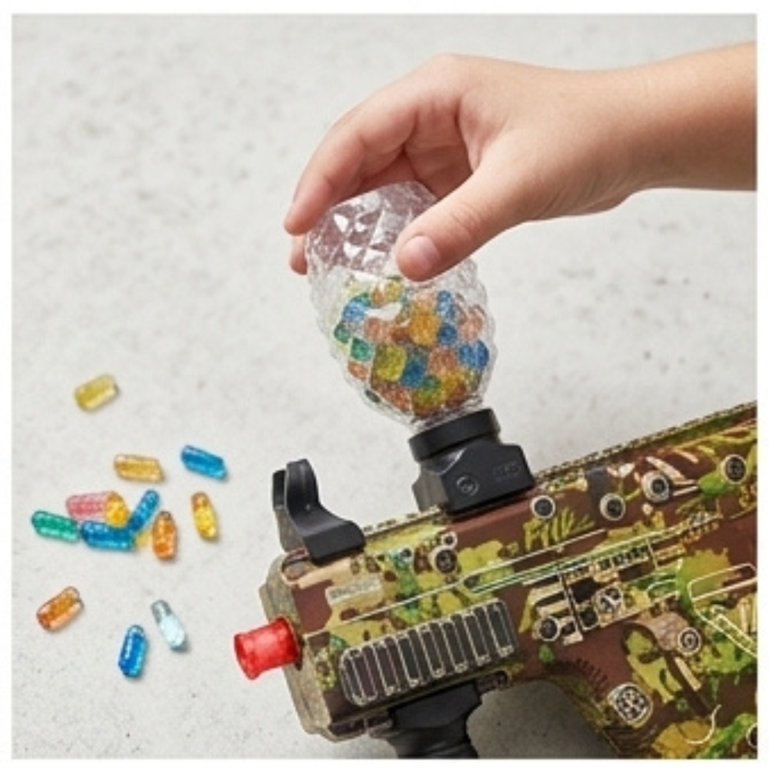 Assault Rifle Gel Blaster Gun – Electric Water Bead Shooter with Silencer (Ages 10+)