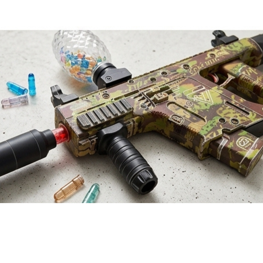 Assault Rifle Gel Blaster Gun – Electric Water Bead Shooter with Silencer (Ages 10+)