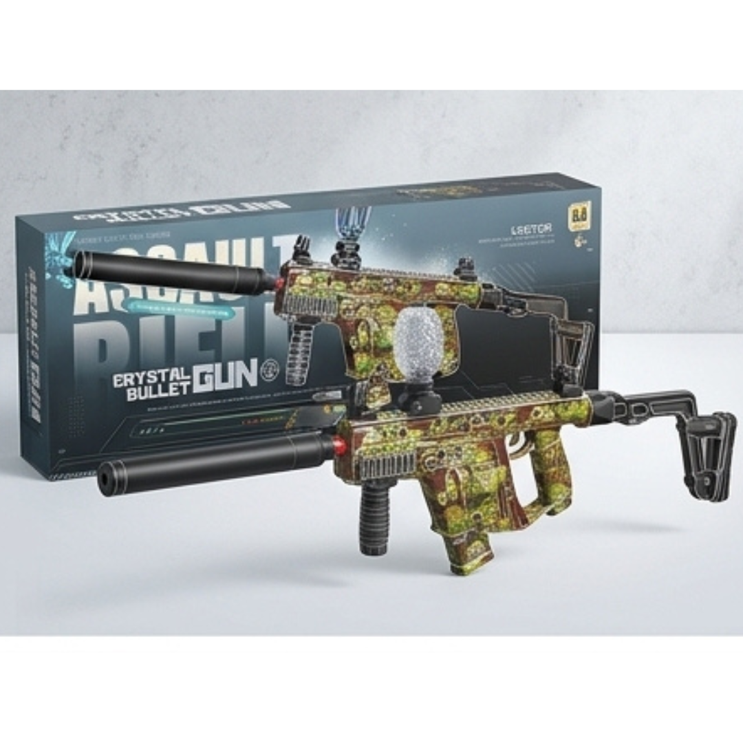 Assault Rifle Gel Blaster Gun – Electric Water Bead Shooter with Silencer (Ages 10+)