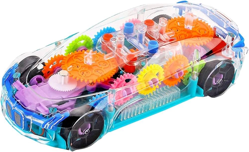Gear Racing Transparent Car with Lights & Sound – Mechanical Gear  (Ages 3+)