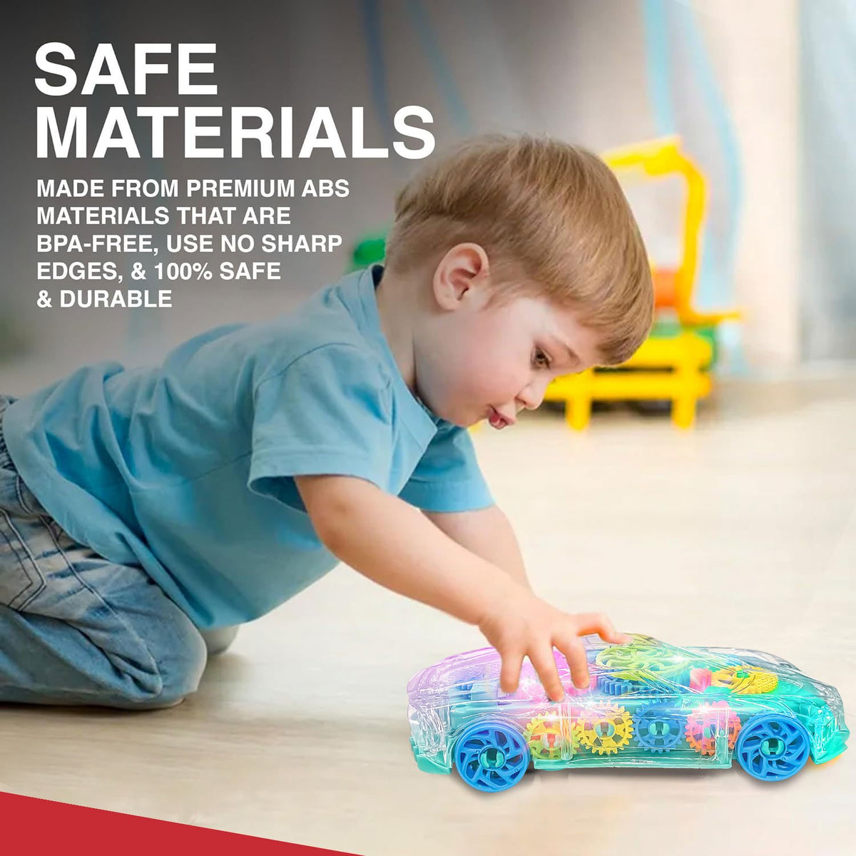Gear Racing Transparent Car with Lights & Sound – Mechanical Gear  (Ages 3+)