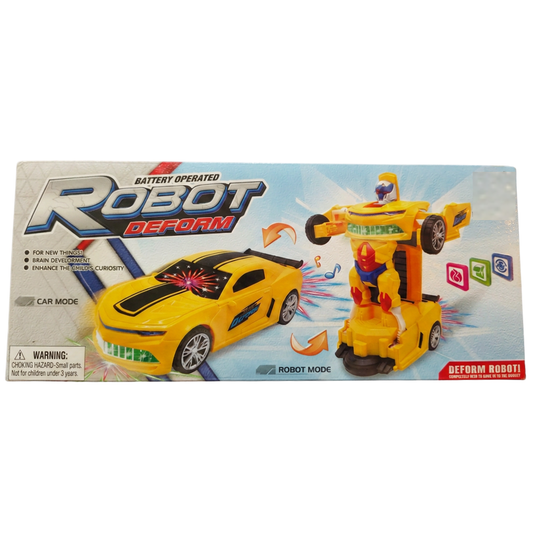 Transformer Robot Car Toy – Bump & Go Deformation Car with Lights & Music