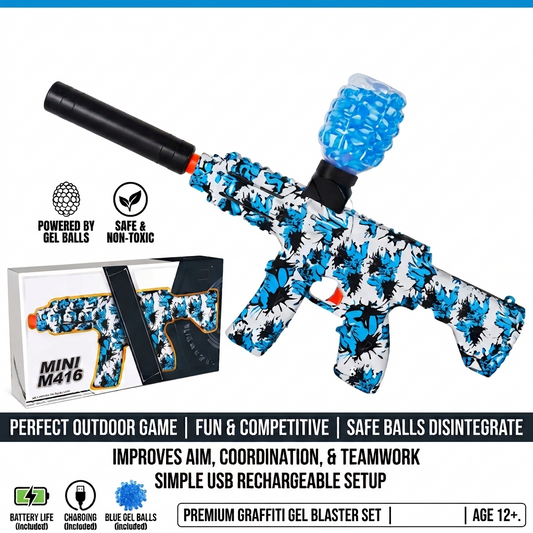 M416 Gel Blaster Toy Gun with 1000 Gel Balls – Outdoor Shooting Game Set (Ages 8+)